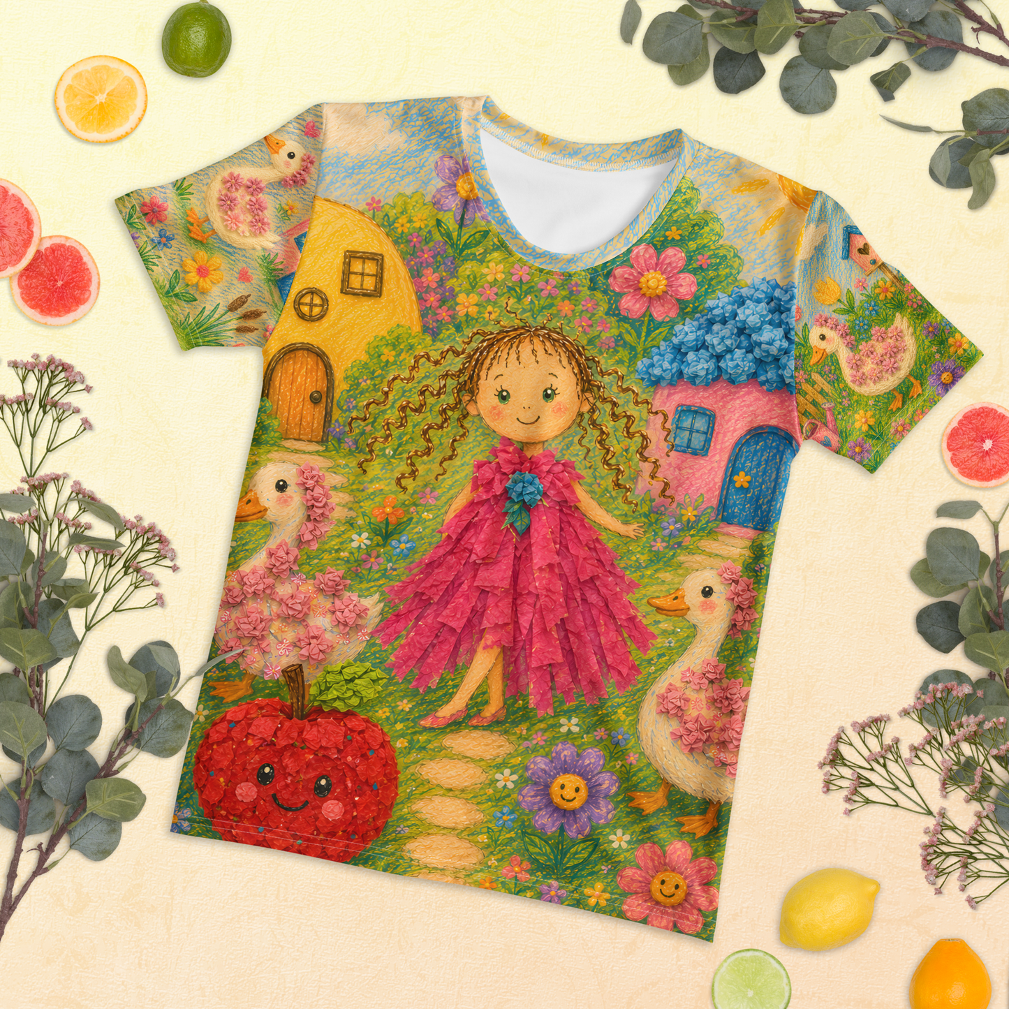 Margarita’s Garden Women’s All-Over Print Crew Neck T-Shirt