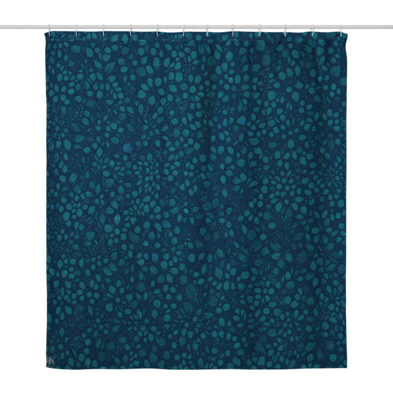 Teal Organic Diamonds Shower Curtain