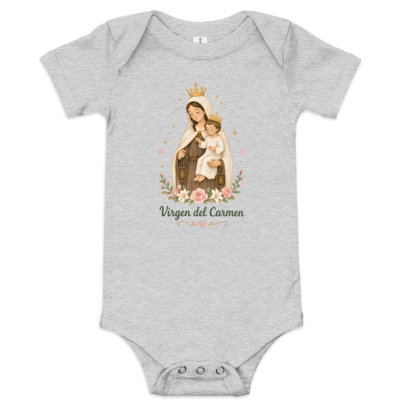 Virgen del Carmen Baby — Printful flat · Athletic Heather