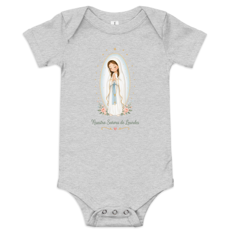 Nuestra Señora de Lourdes Baby — Printful flat · Athletic Heather