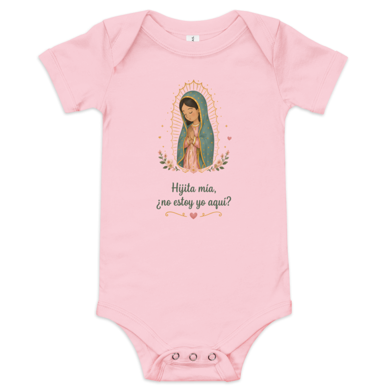 Hijita Mía Guadalupe Baby — Printful flat · Pink