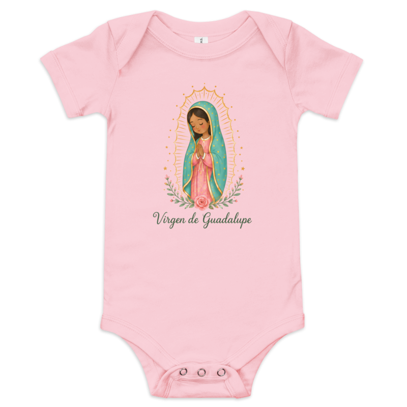 Virgen de Guadalupe Baby — Printful flat · Pink