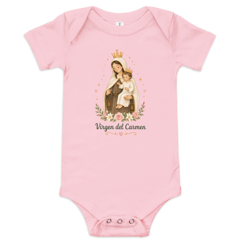 Virgen del Carmen Baby — Printful flat · Pink