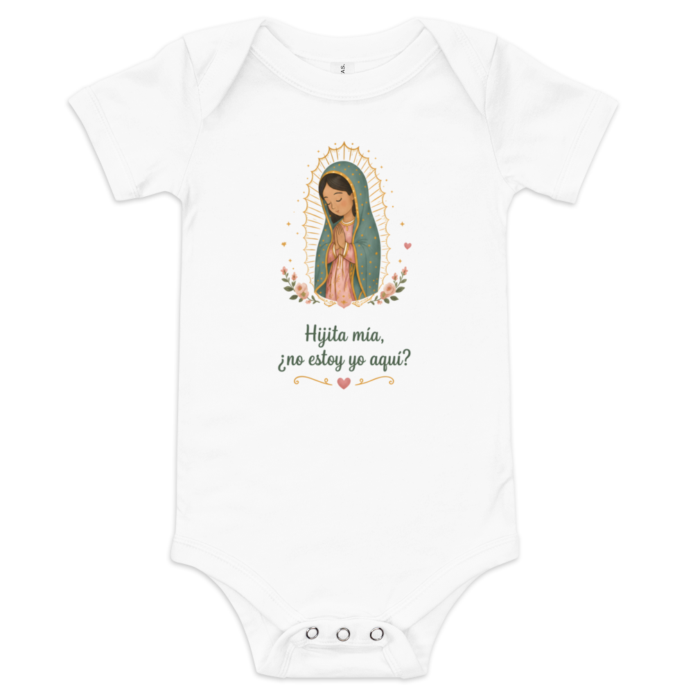 Hijita Mía Guadalupe Baby — Printful flat · White