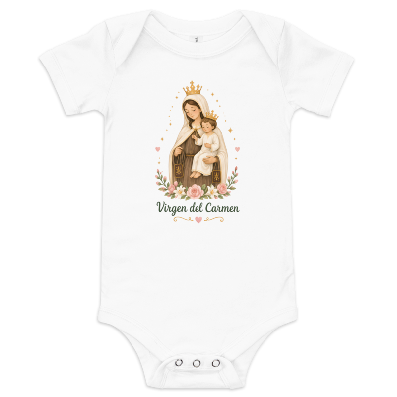 Virgen del Carmen Baby — Printful flat · White