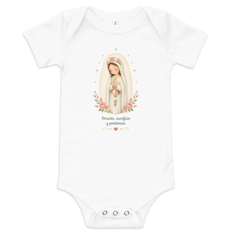 Oración Sacrificio Penitencia Baby — Printful flat · White