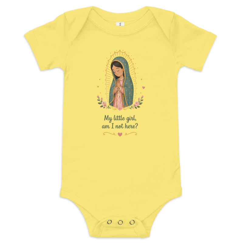 My Little Girl Guadalupe Baby — Printful flat · Yellow