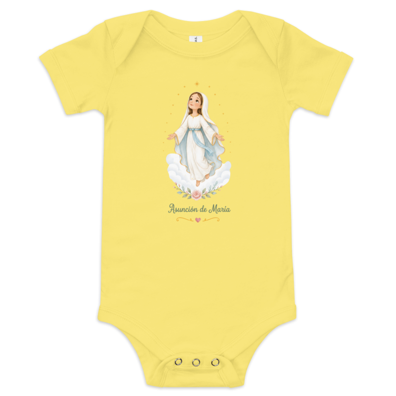 Asunción de María Baby — Printful flat · Yellow