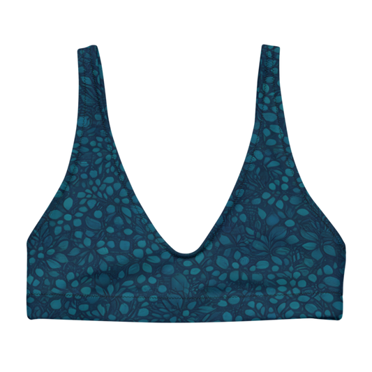 Teal Organic Diamonds Padded Bikini Top
