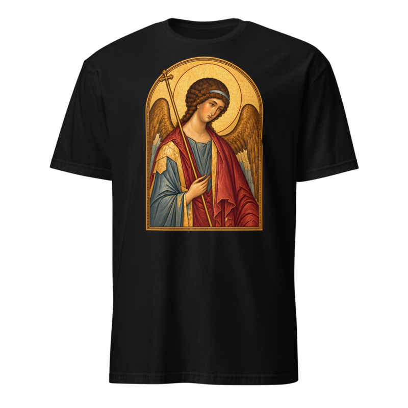 saint-michael-the-archangel-tee Softstyle Flat · Black