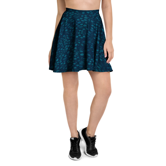 Teal Organic Diamonds Skater Skirt