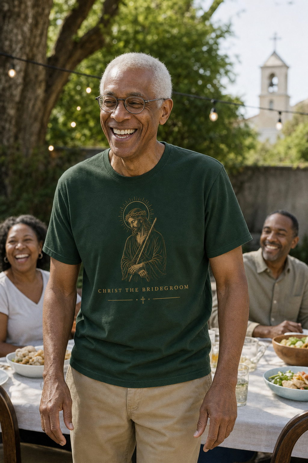 christ-the-bridegroom-t-shirt lifestyle · Forest Green