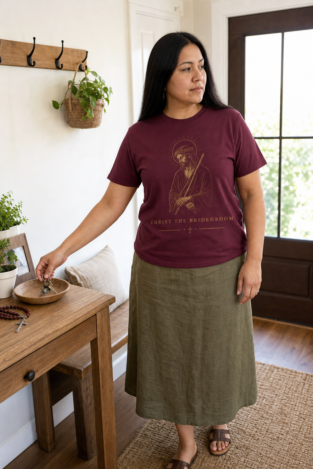christ-the-bridegroom-t-shirt lifestyle · Maroon
