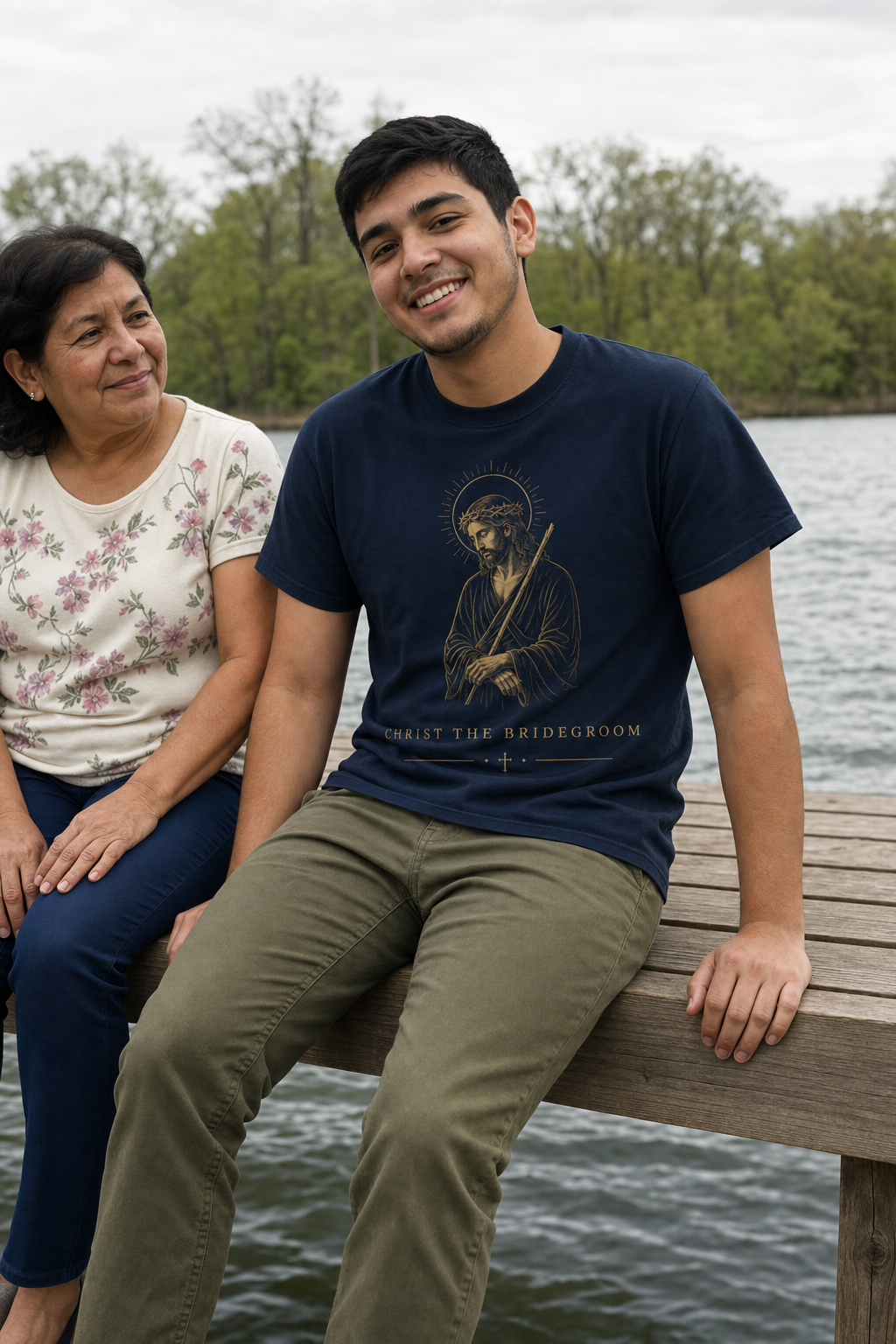 christ-the-bridegroom-t-shirt lifestyle · Navy