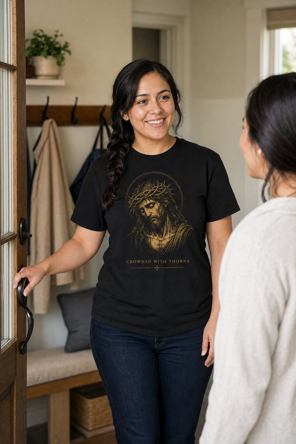 crowned-with-thorns-t-shirt lifestyle · Black