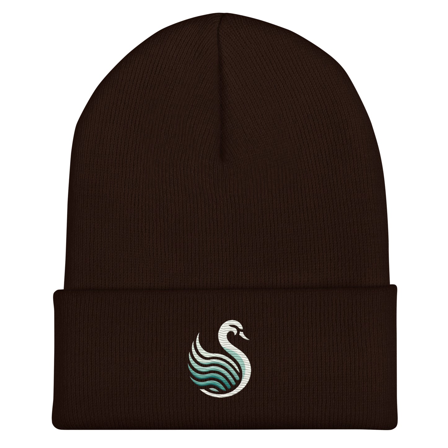 Swan Cuffed Beanie Embroidery