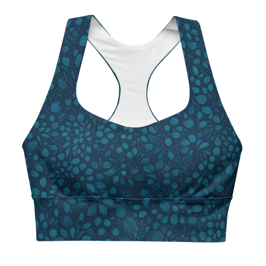 Teal Organic Diamonds Longline Sports Bra