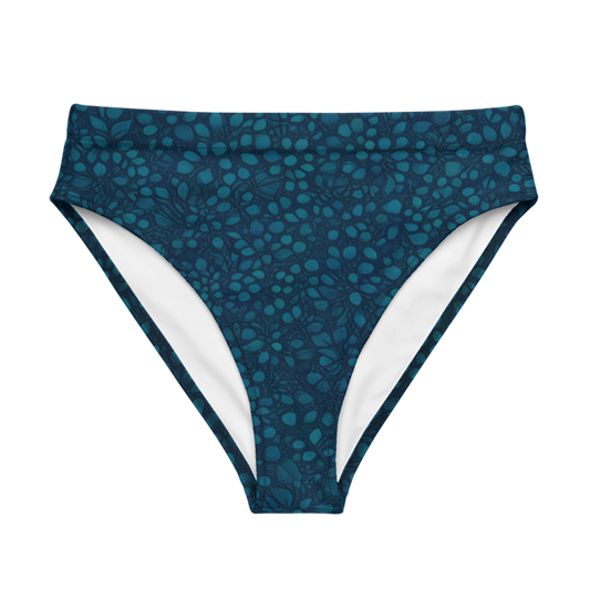 Teal Organic Diamonds High Waisted Bikini Bottom