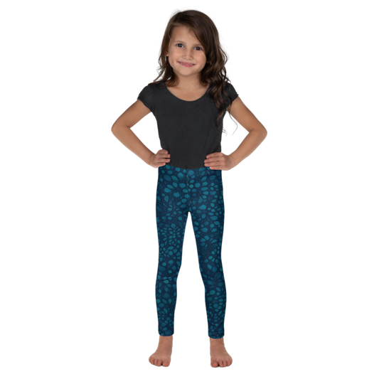 Teal Organic Diamonds Kids Leggings