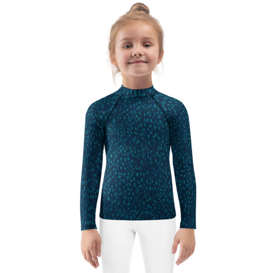 Teal Organic Diamonds Kids Rash Guard