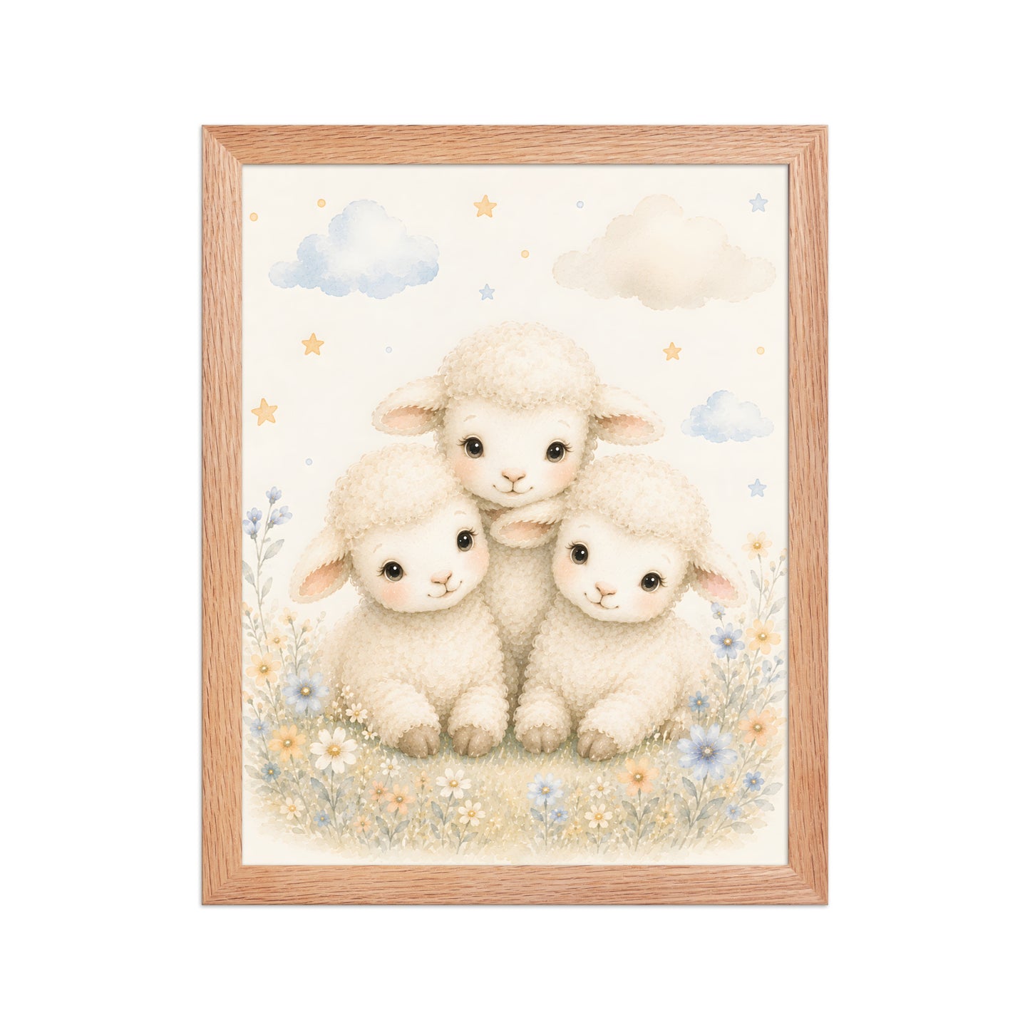 Three Little Lambs — Counting Sheep Nursery Framed Wall Art