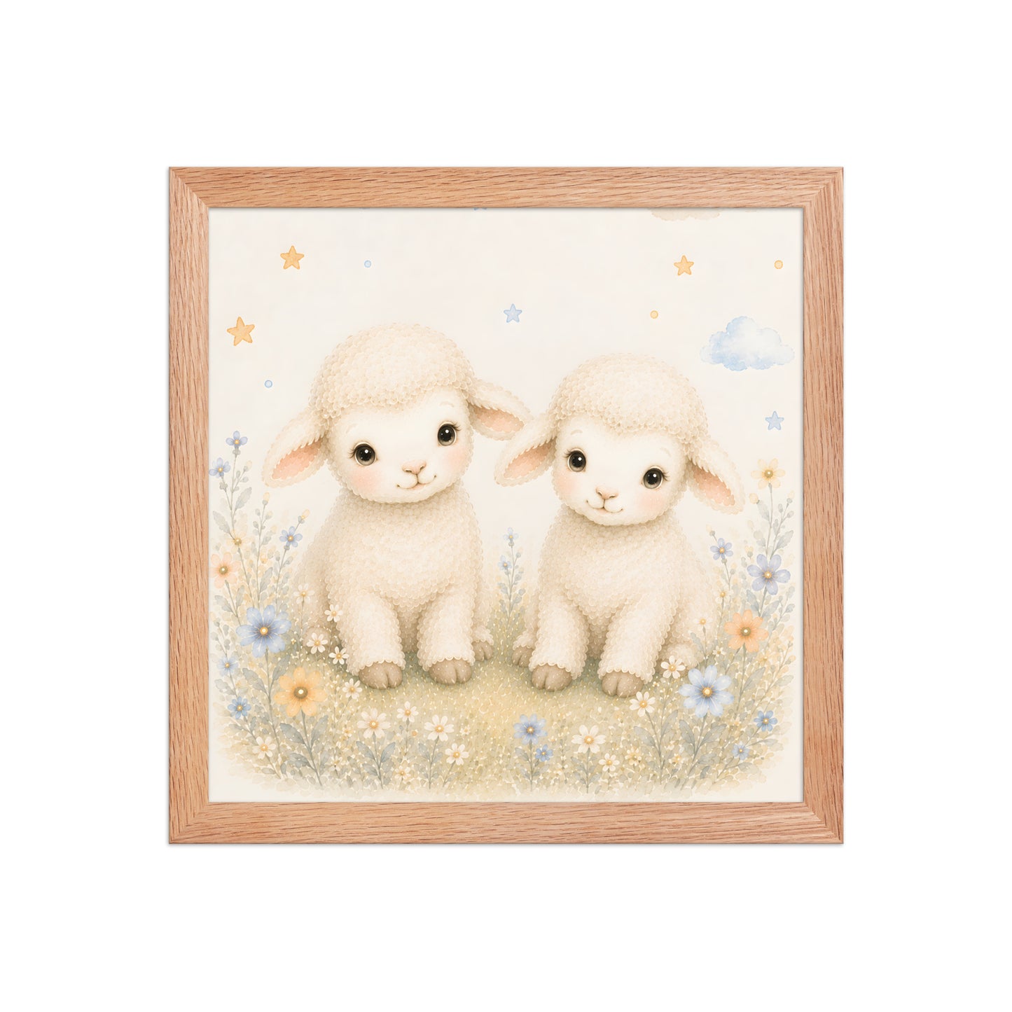 Two Little Lambs — Counting Sheep Nursery Framed Wall Art
