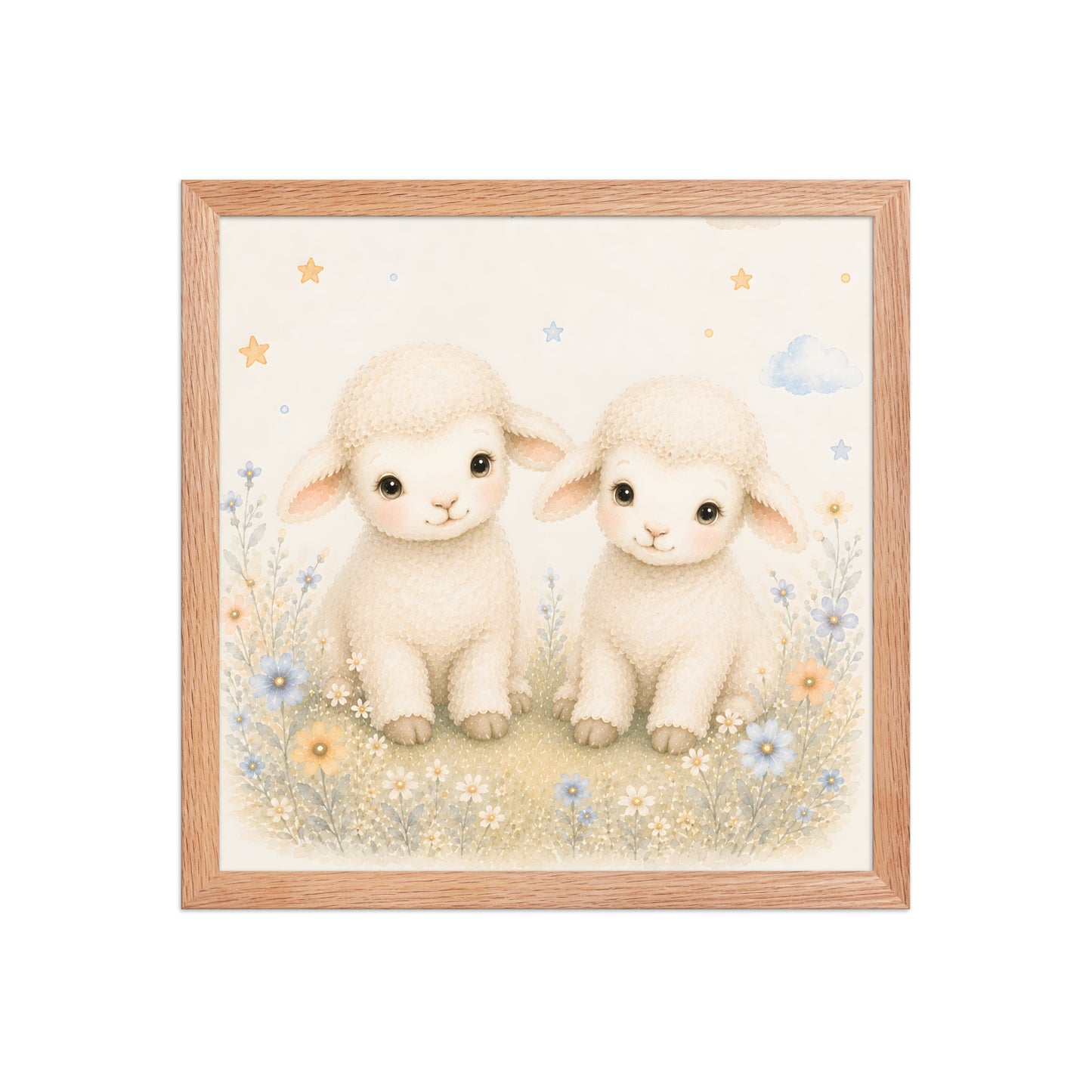 Two Little Lambs — Counting Sheep Nursery Framed Wall Art