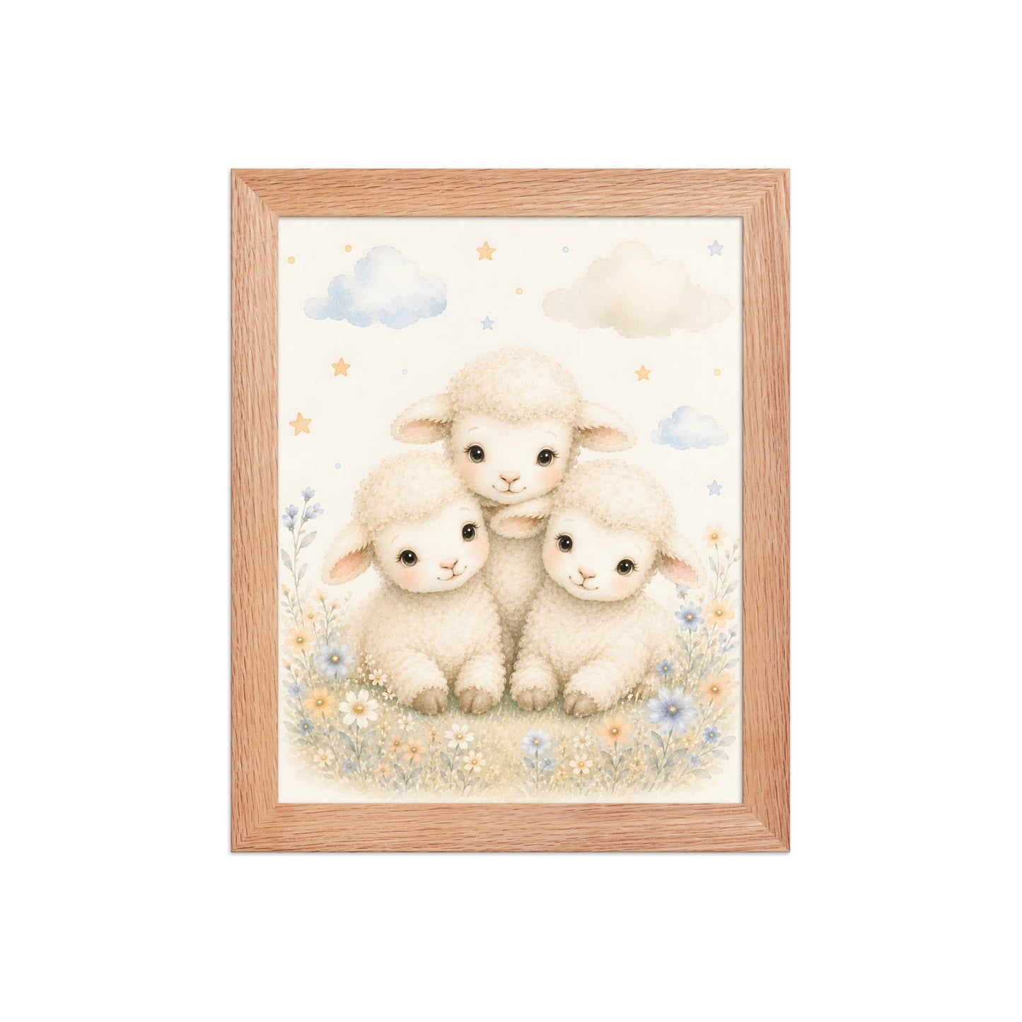 Three Little Lambs — Counting Sheep Nursery Framed Wall Art