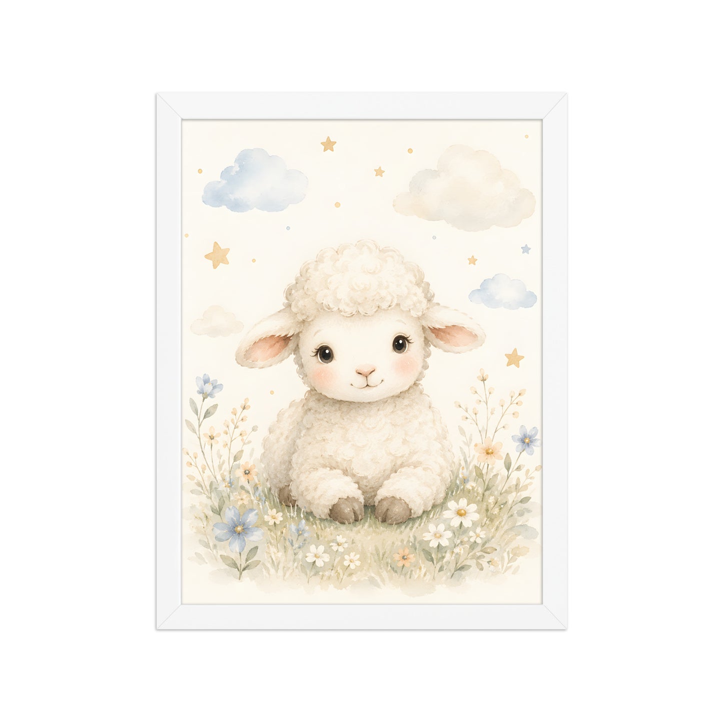 One Little Lamb — Counting Sheep Nursery Framed Wall Art