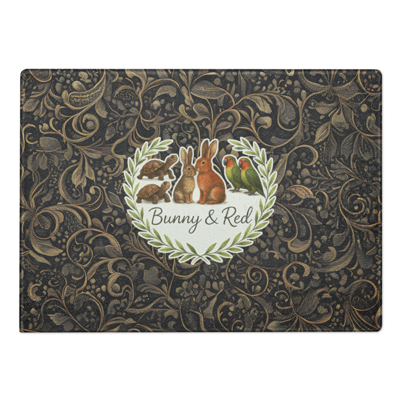 Teal Organic Diamonds Glass Cutting Board - Glass Cutting Board (Rectangle / 11″×15″)