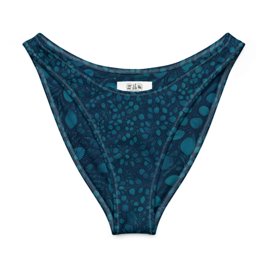 Teal Organic Diamonds V Cut Bikini Bottom