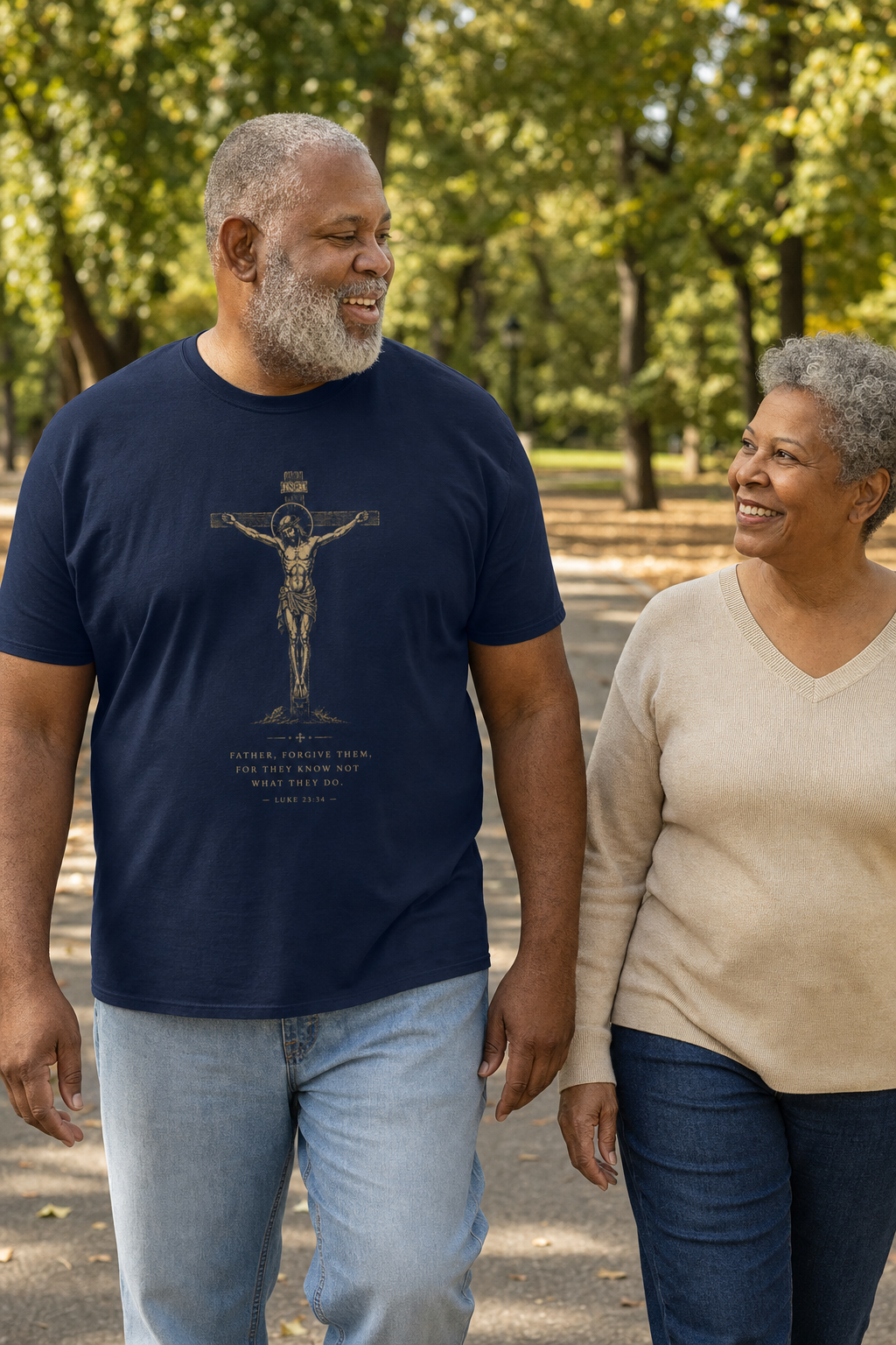 father-forgive-them-t-shirt lifestyle · Navy