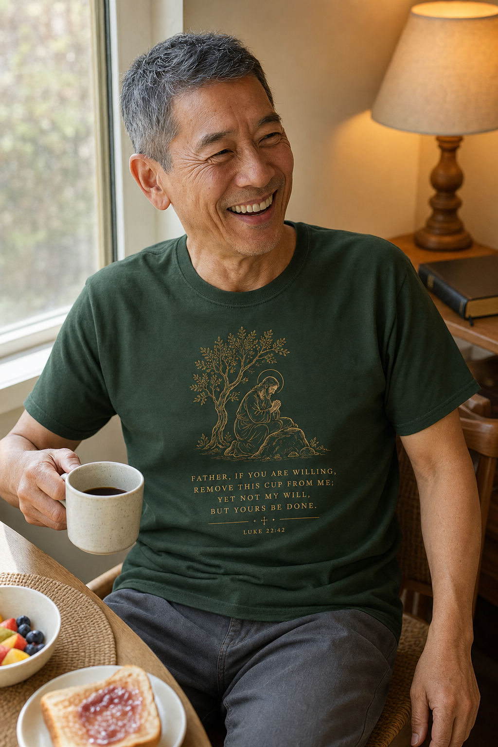 father-if-you-are-willing-t-shirt lifestyle · Forest Green