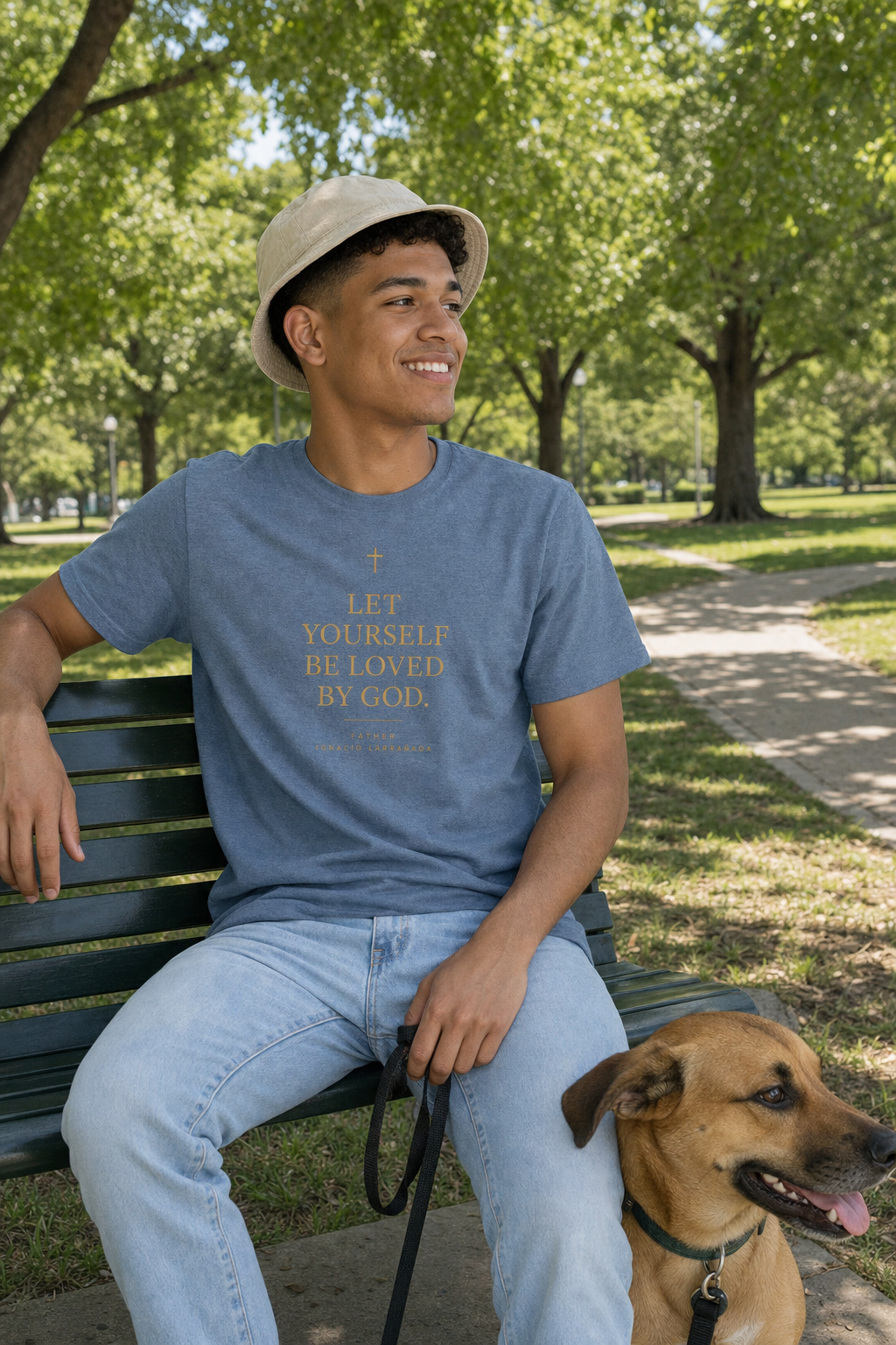 father-ignacio-t-shirt lifestyle · Heather Indigo