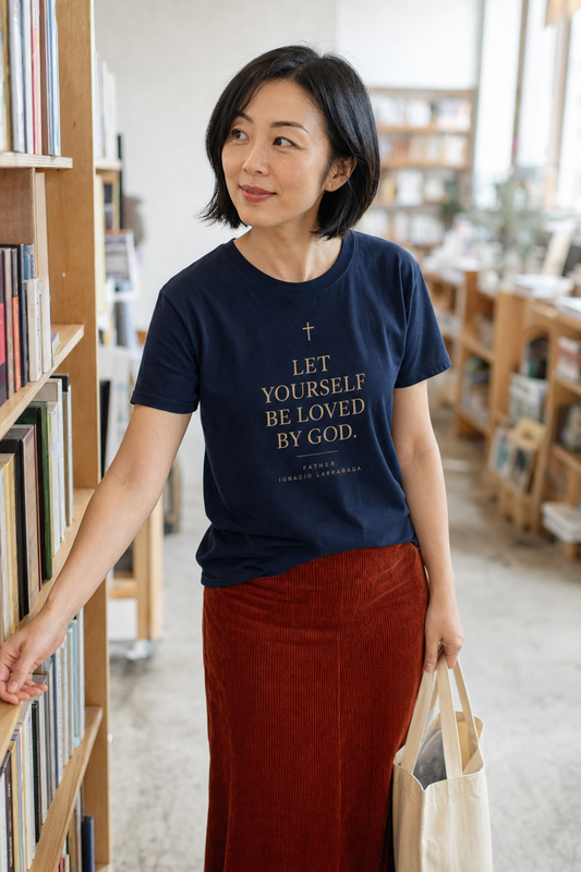 father-ignacio-t-shirt lifestyle · Navy · bnr-card:womens-clothing