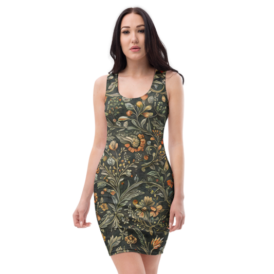 Bodycon Dress: Linen & Gardenlike