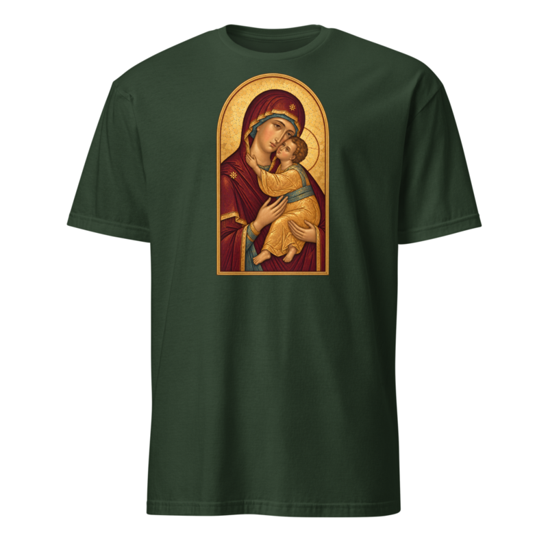 our-lady-of-vladimir-tee Softstyle Flat · Forest Green