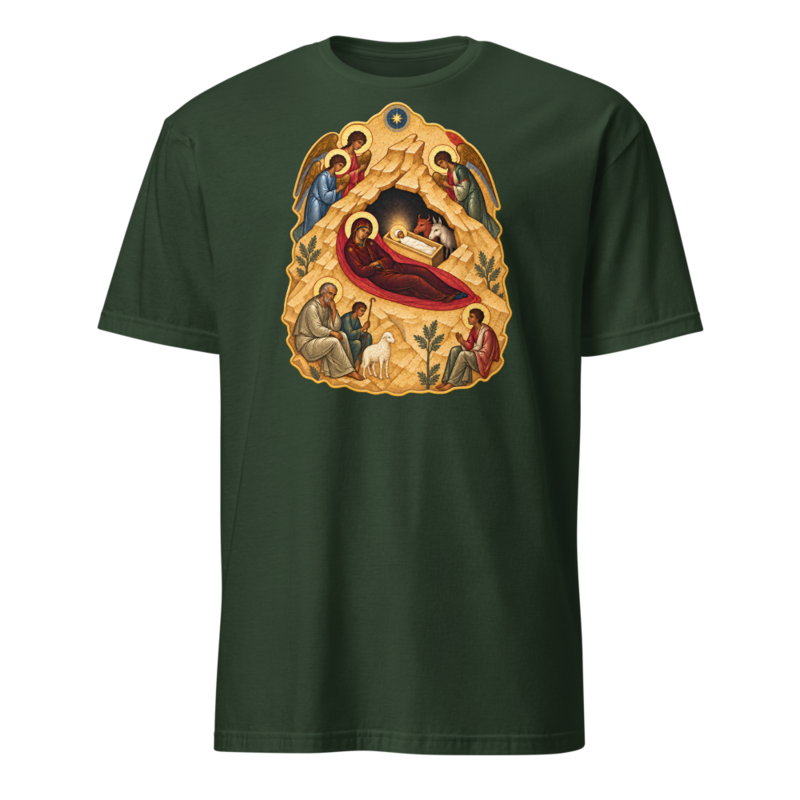 the-nativity-of-the-lord-tee Softstyle Flat · Forest Green