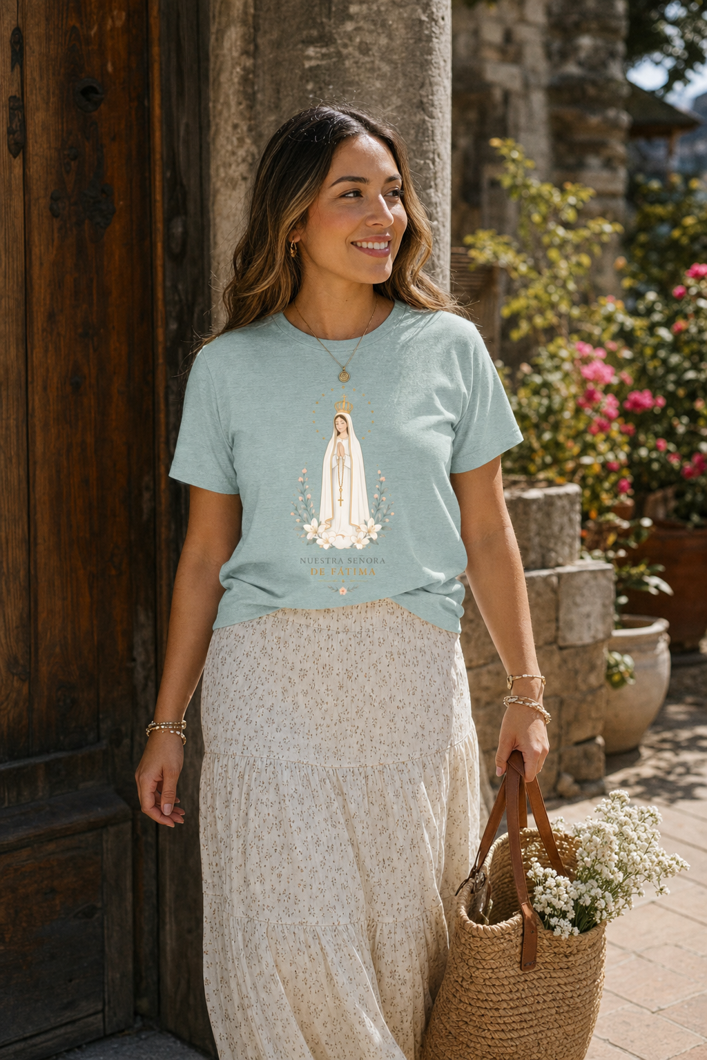 BC 3001 lifestyle · Heather Prism Dusty Blue | bnr-card:womens-clothing | bnr-card:shop-all