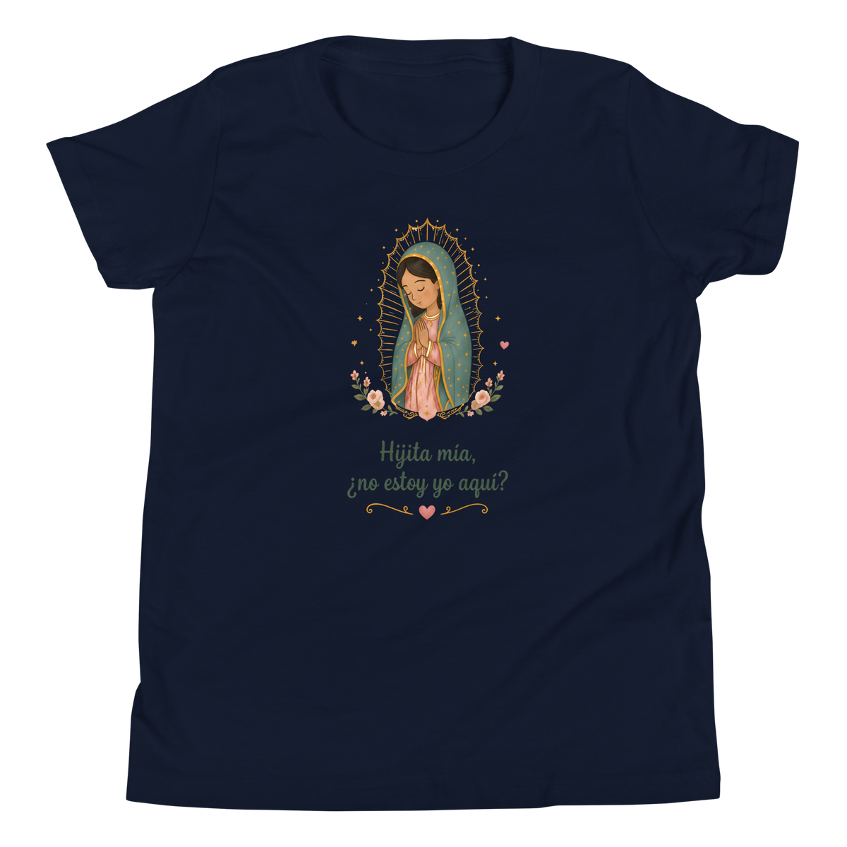 Hijita Mía Guadalupe Girls — Printful flat · Navy