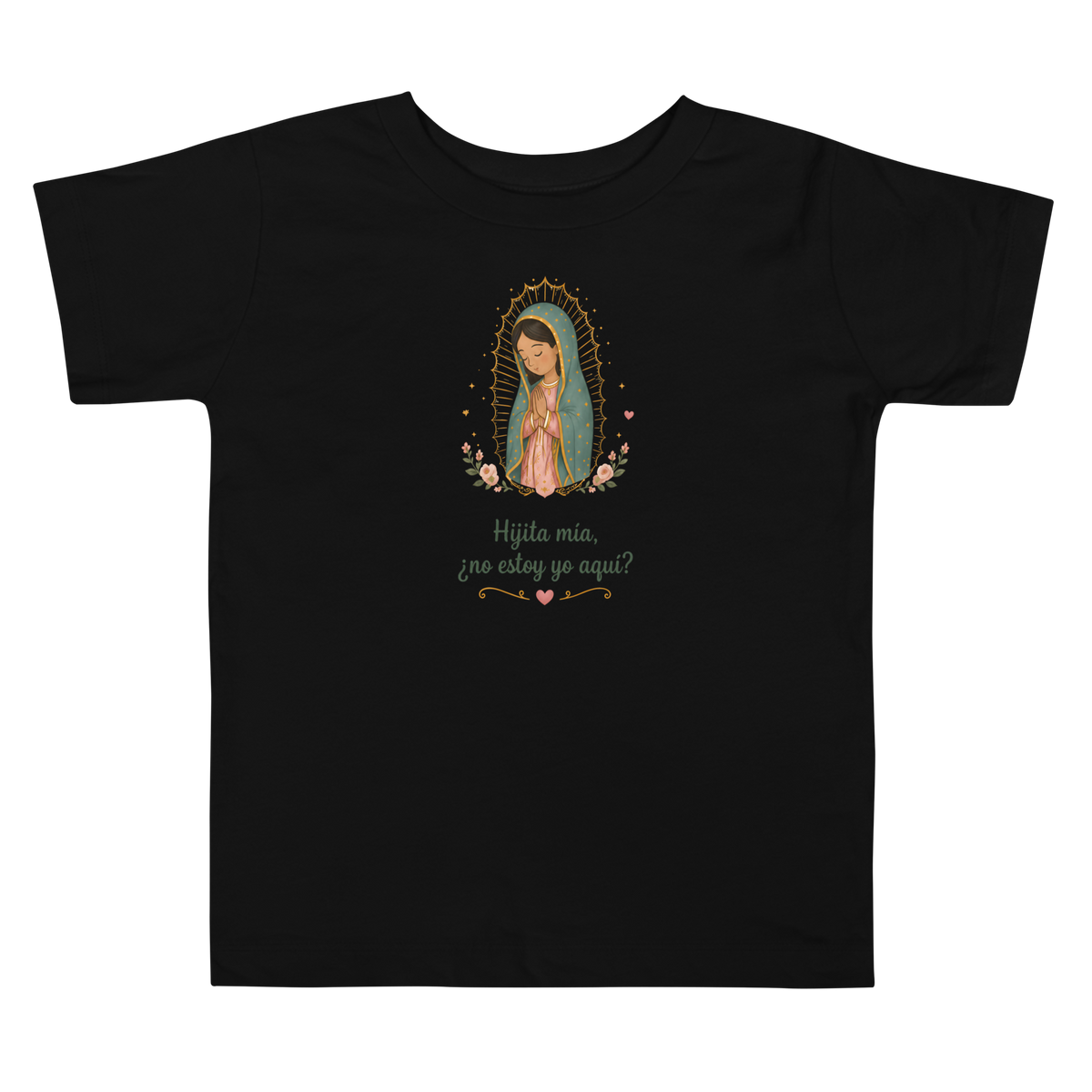 Hijita Mía Guadalupe Toddler — Printful flat · Black