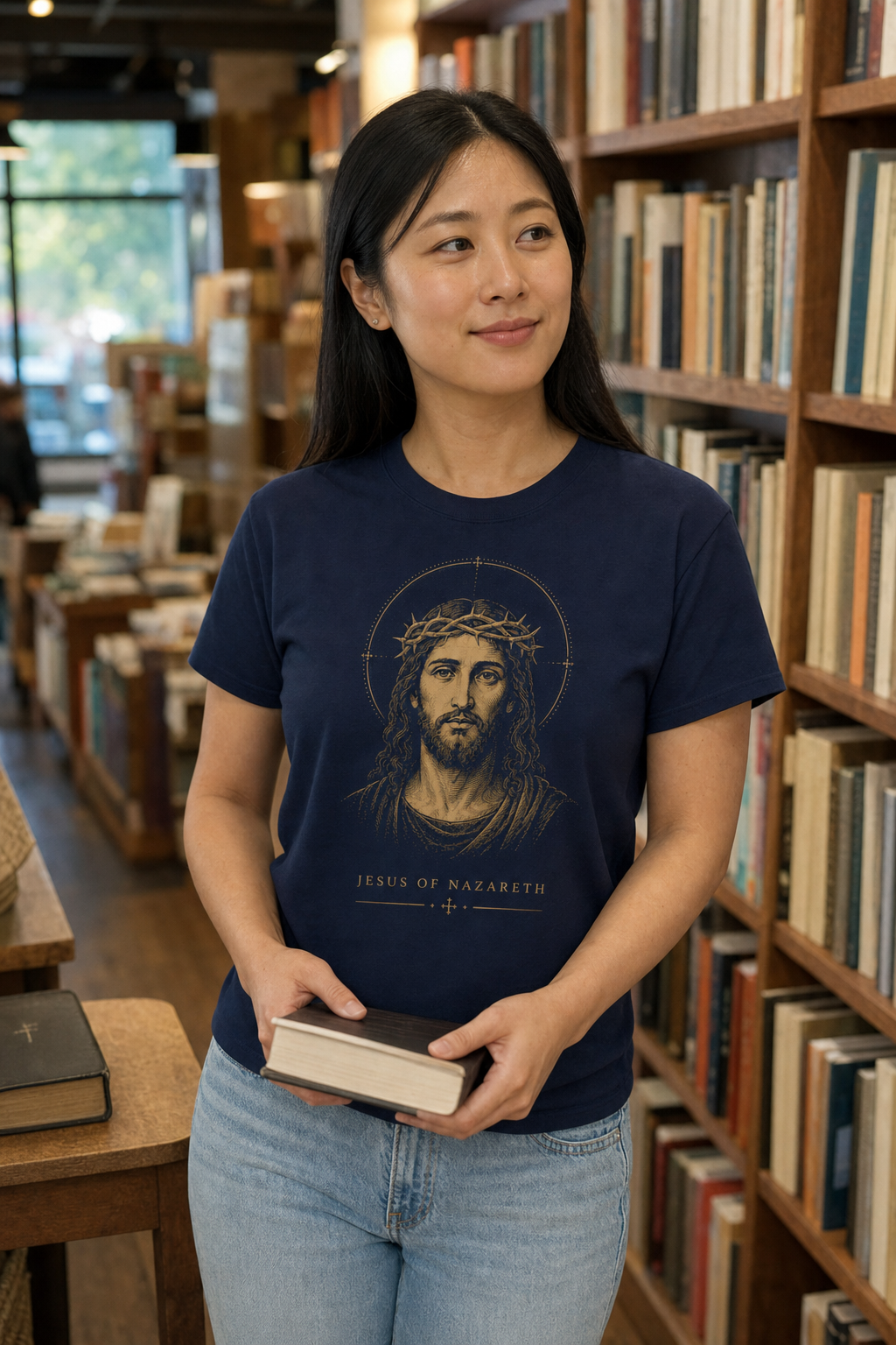 jesus-of-nazareth-t-shirt lifestyle · Navy