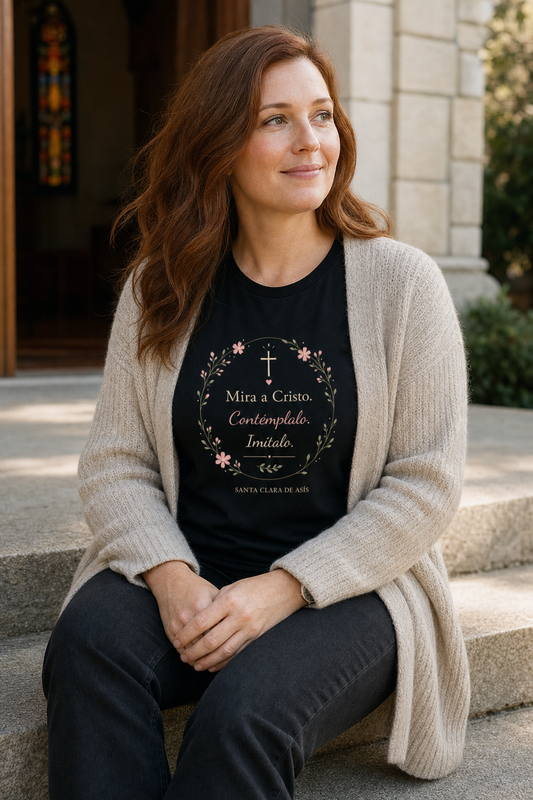mira-a-cristo-santa-clara-t-shirt lifestyle · Black · bnr-card:womens-clothing · bnr-card:saints-witnesses