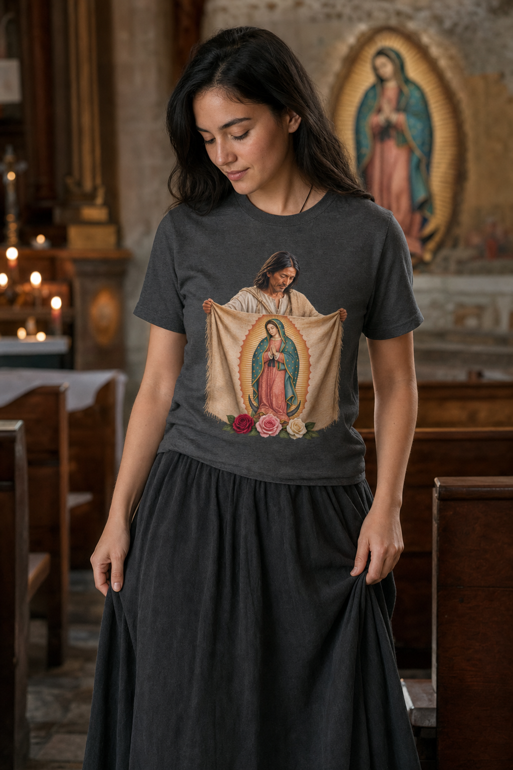 st-juan-diego-tee lifestyle · Dark Heather Grey