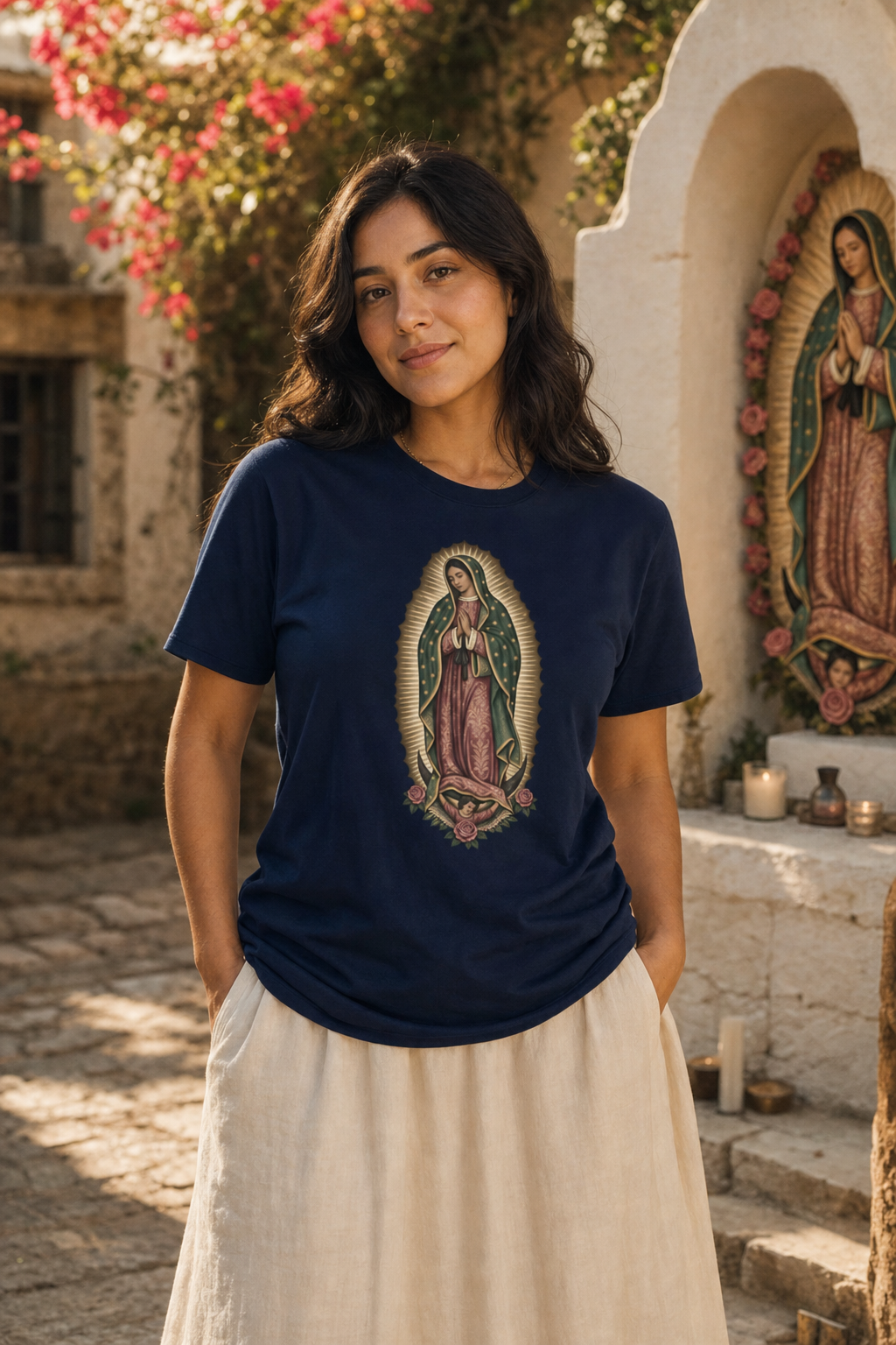 vintage-guadalupe-tee lifestyle · Navy · hero