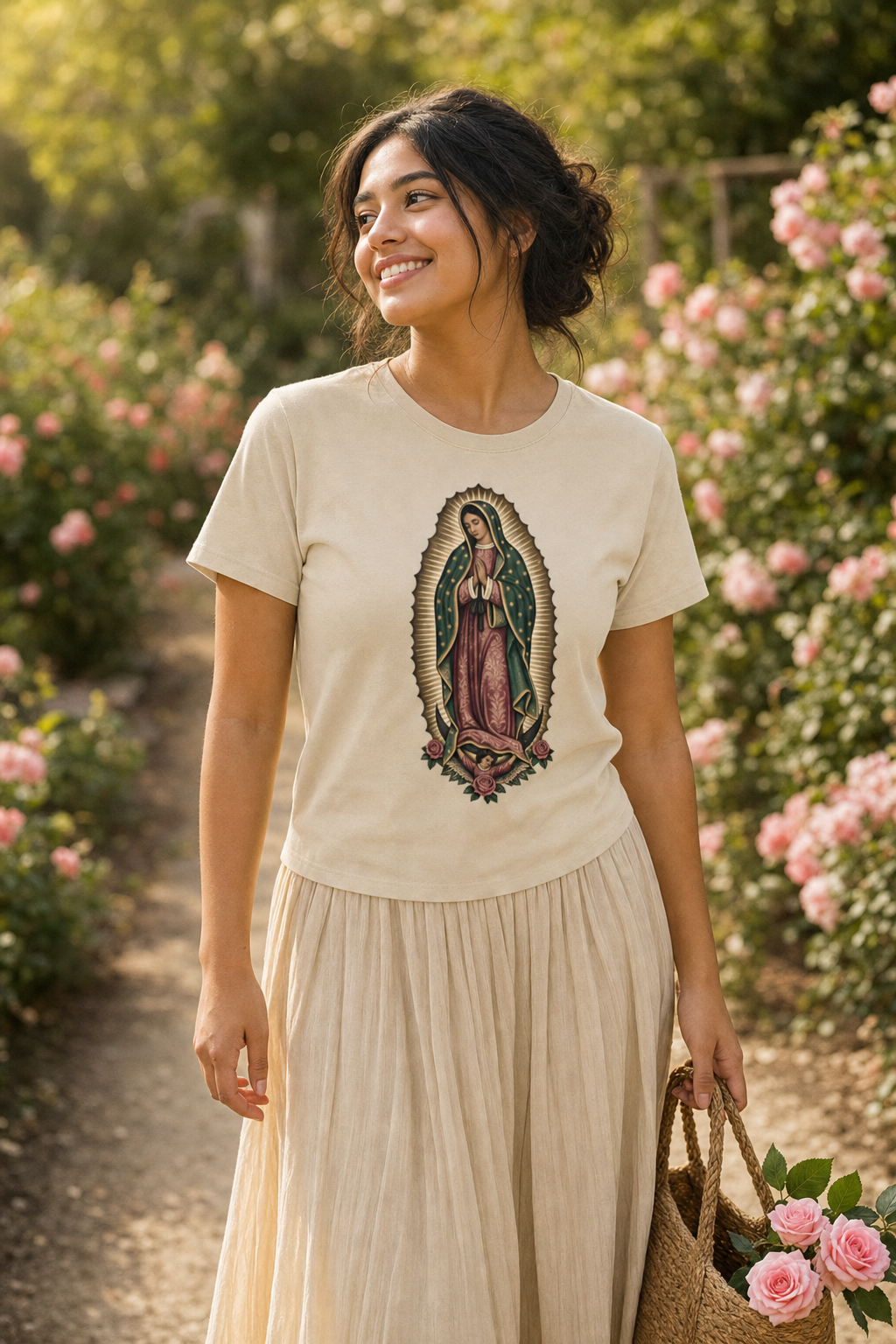 vintage-guadalupe-tee lifestyle · Sand