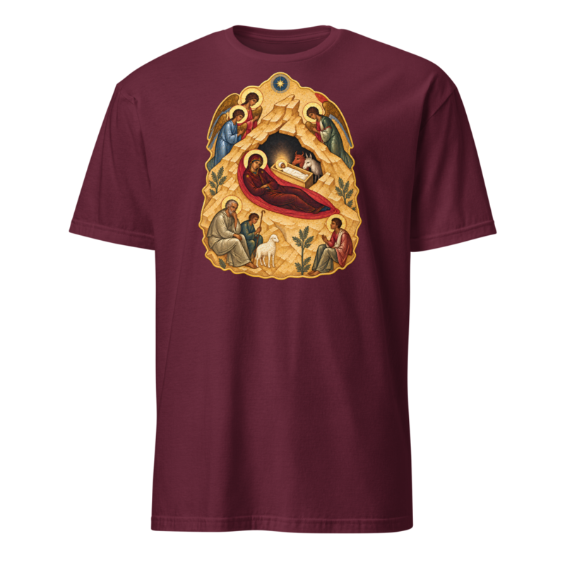 the-nativity-of-the-lord-tee Softstyle Flat · Maroon