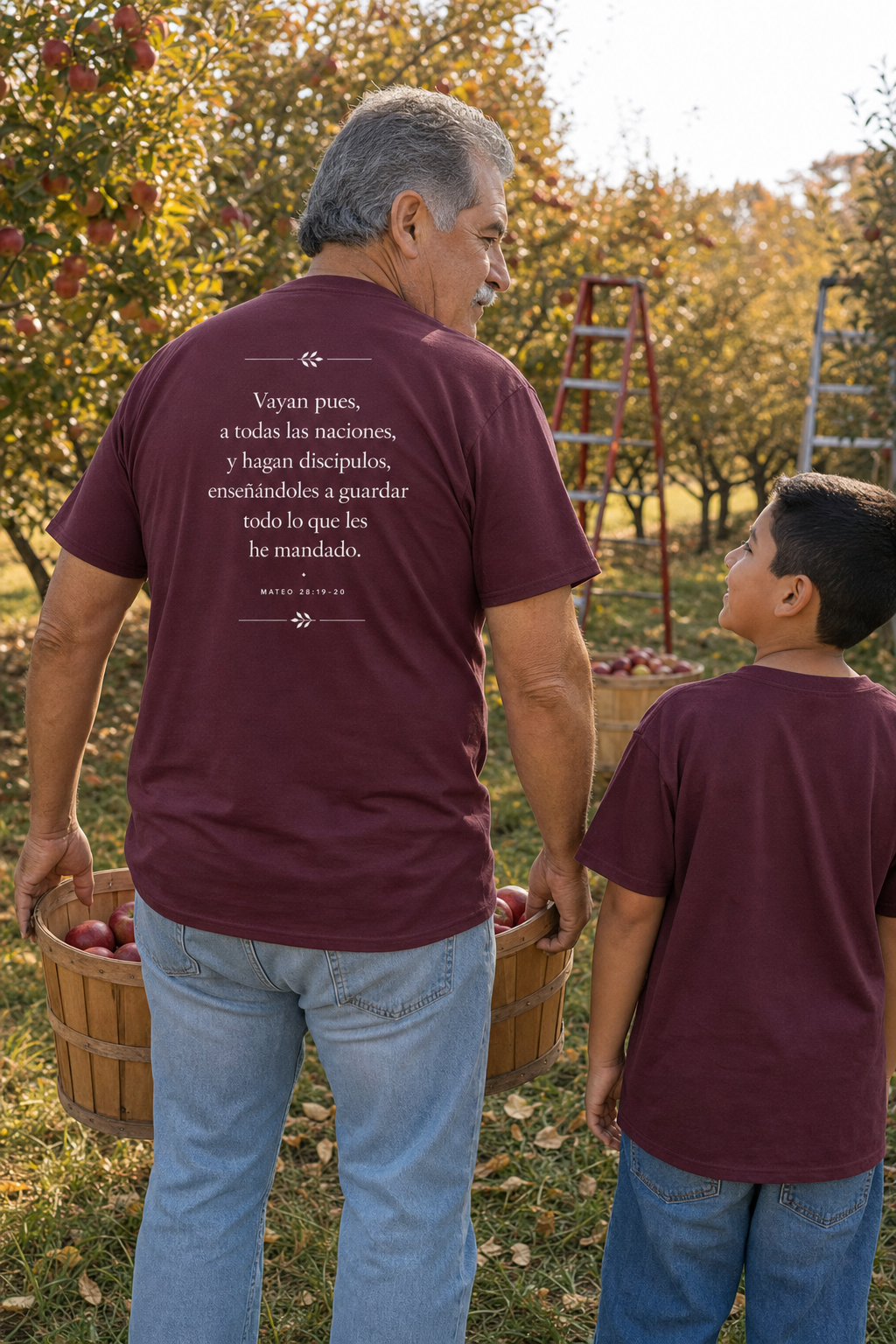 mateo-28-white-t-shirt lifestyle · Maroon