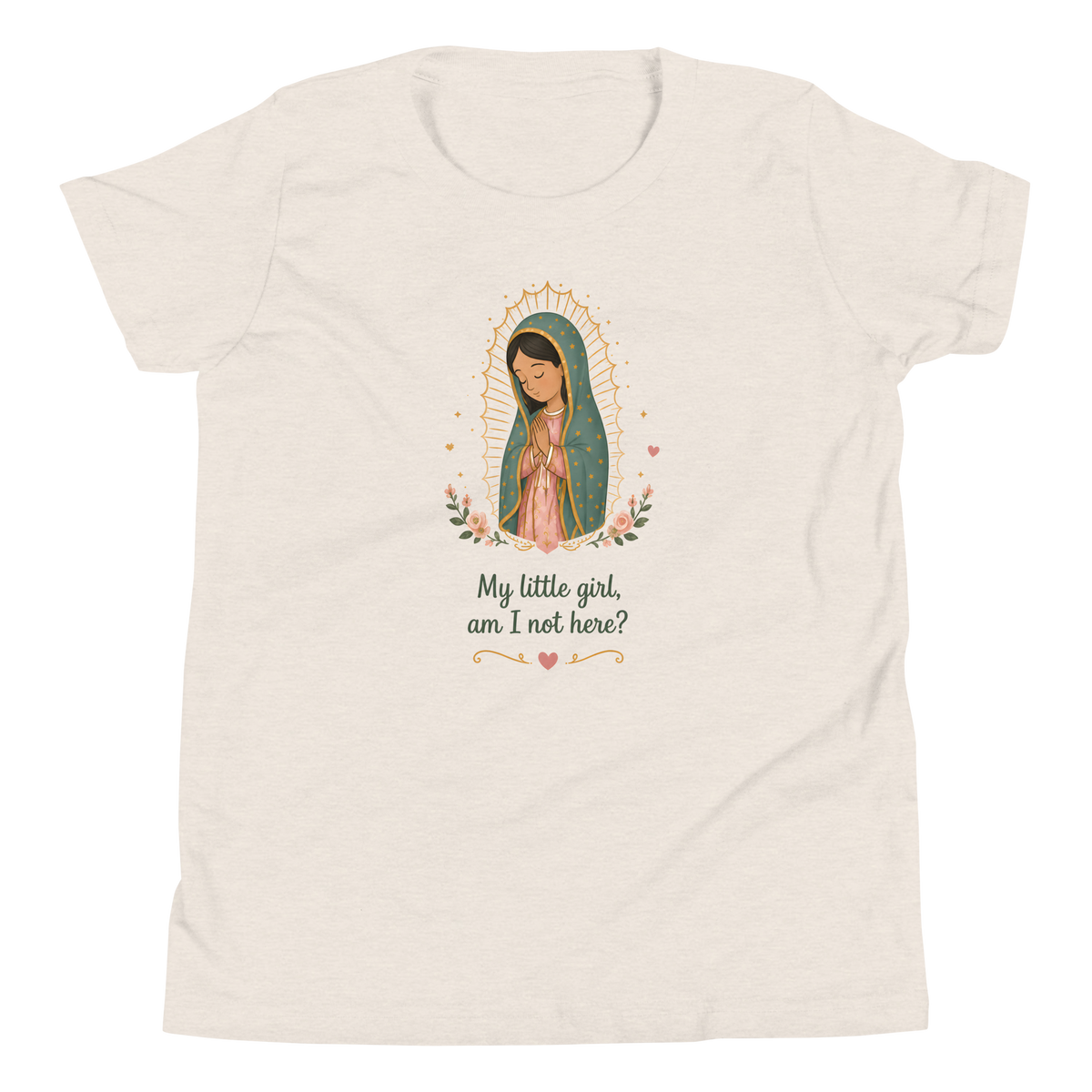 My Little Girl Guadalupe Girls — Printful flat · Heather Dust