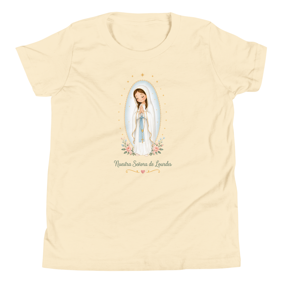 Nuestra Señora de Lourdes Girls — Printful flat · Natural
